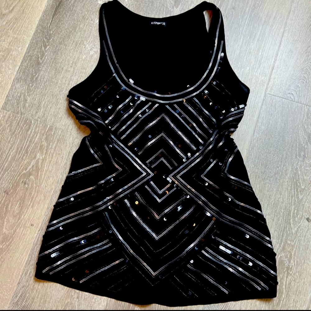 Express sequined tank Art Deco
